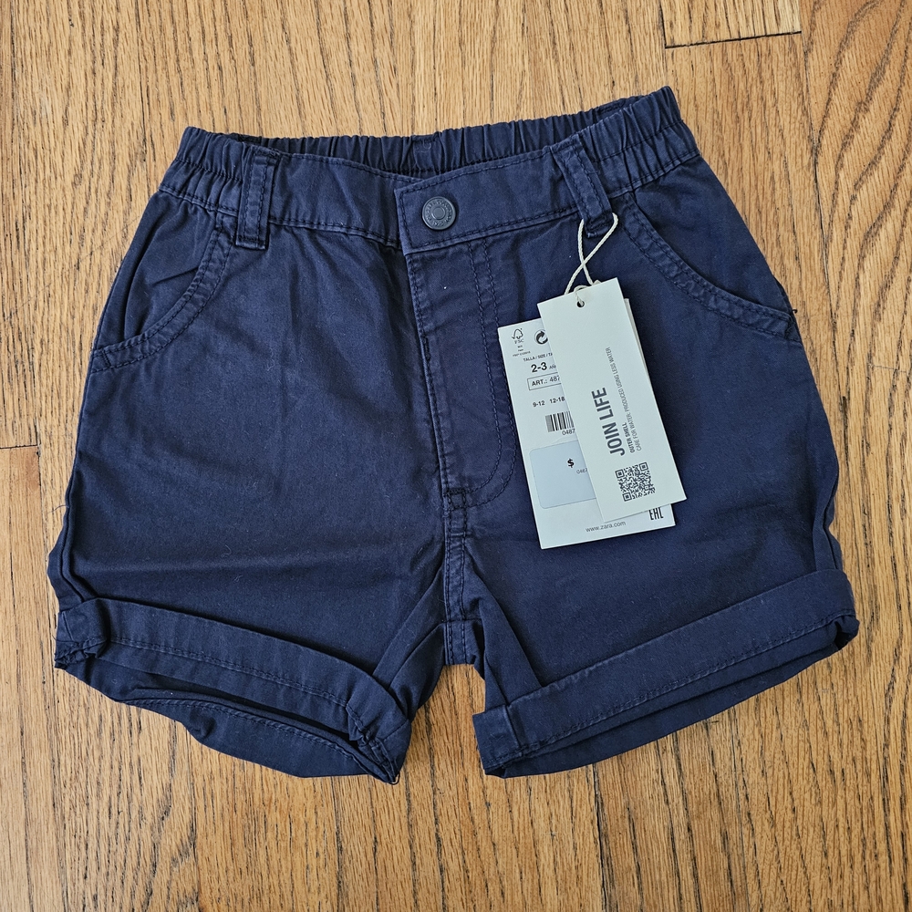 NWT! ZaraNavy Blue Boys Shorts Size 2-3 Years 98cm